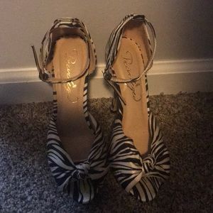 Zebra Print heels. Worn once. Like New